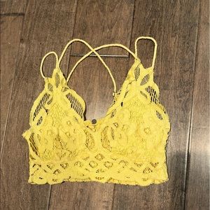 Yellow bralette (used as a shirt) size small